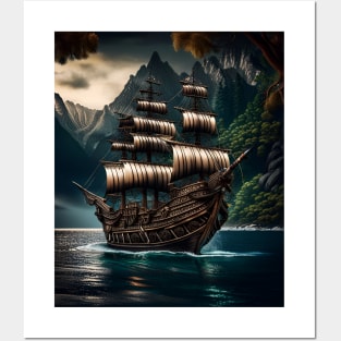 pirate boat Posters and Art